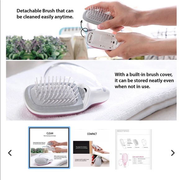 Korea Fashion Portable Compact Ionic Hair Brush - Picture 8 of 9